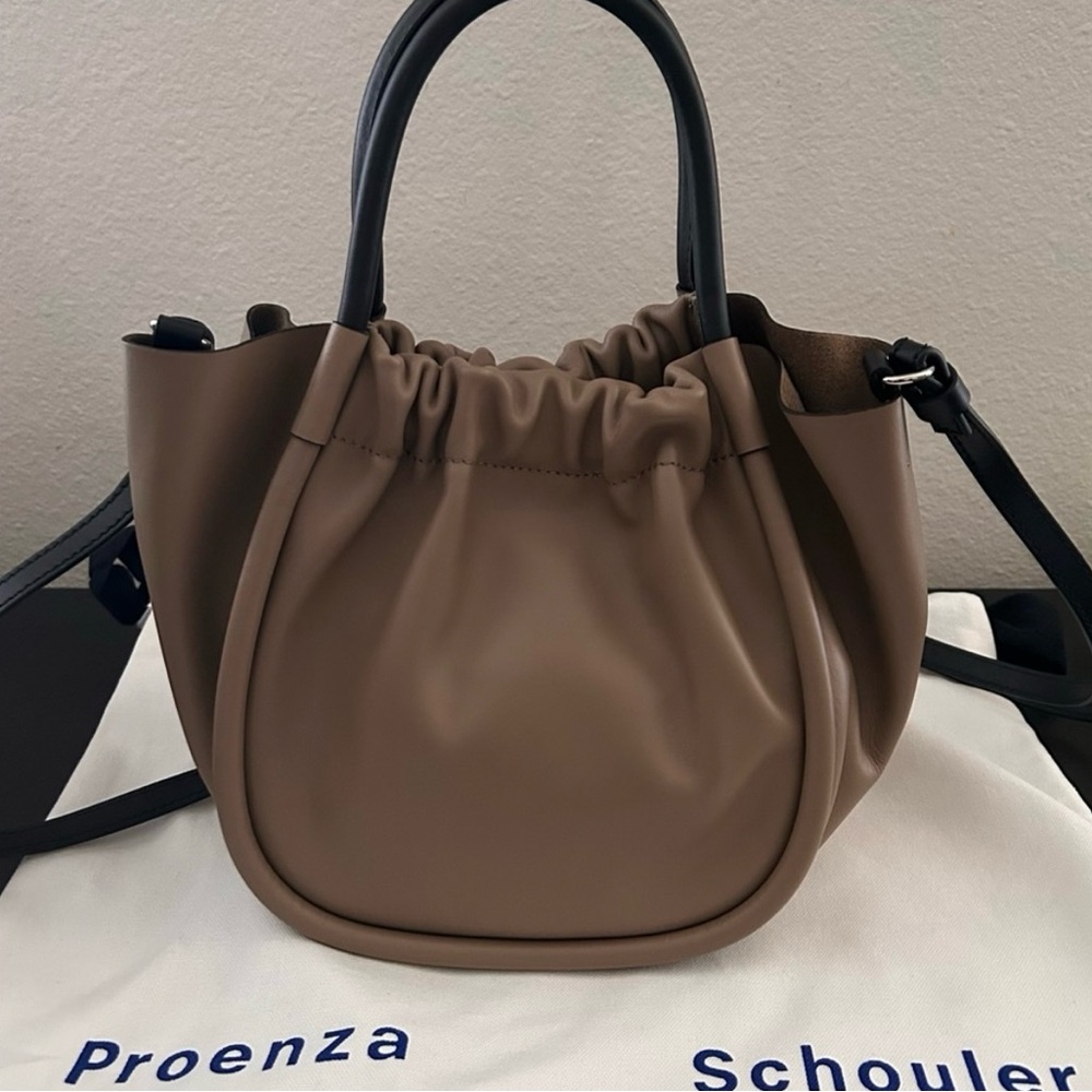 Proenza Schouler Small Ruched Crossbody Tote Light Taupe